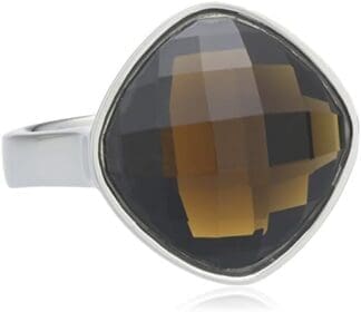 ESPRIT Impressive Brown - Anillo de Acero Inoxidable con Vidrio, Talla 13