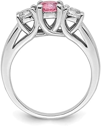 Anillo de cóctel de plata de ley con topacio de Swarovski transparente y rosa - Imagen 2