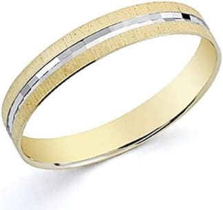 Alianza oro 18k bicolor 3,5mm. tallada [8055]