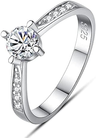 Sam Panda – Anillos para mujer, plata de ley 925, 5A con circonitas cúbicas, anillos de compromiso, anillos de talla I, 14, 5, 17, 19.5