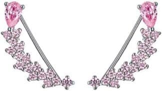 EVER FAITH® - 925 Plata Esterlina Valentine's Regalo CZ ¨las Estrellas más Brillantes¨ Gancho Pendientes 1 Par