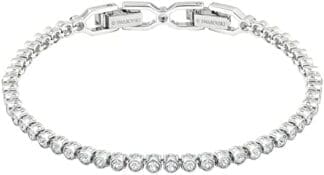 Swarovski Pulsera Emily para Mujer, Cristales Blancos Brillantes con Baño de Rodio, de La Colección Swarovski Emily