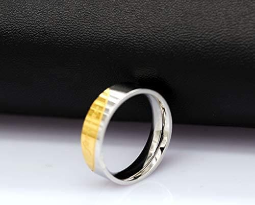 Uloveido Titanio Acero Inoxidable Oro Love Forever Anillo 6mm Hombres y 4mm Mujeres Alianzas de Boda CR058 - Imagen 4