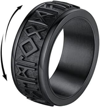 FindChic Antiestres Anillos Fidget con Simbolos Triple Diosa / Nudos Triquetra / Nudos Trisquel, 8 Tipos de Tamaños, Color Platino Dorado Negro