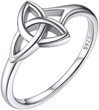 ChicSilver Anillo Delgado Irlandés de Trinidad Claddagh para Mujeres Plata de Ley 925 Anillos Básicos Minimalista de Compromiso para Parejas Joyería Delicada de Amor Eterno