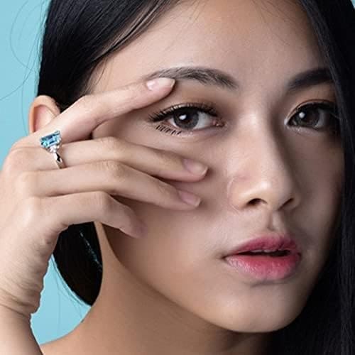 HCMA Anillos de Piedras Preciosas de topacio Azul para Mujer, Anillo de Plata, Compromiso de Boda romántico, joyería Fina, Regalo de Fiesta - Imagen 4