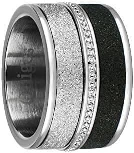 Quiges Diapositiva de apilamiento – acero inoxidable en anillo 4 mm Altura cerámica negro (Differen Anillo tamaños) - Imagen 3