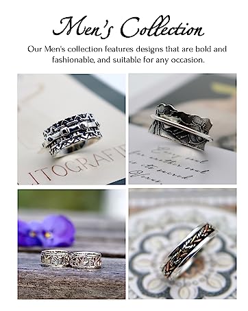 energy stone sterling silver meditation spinner rings