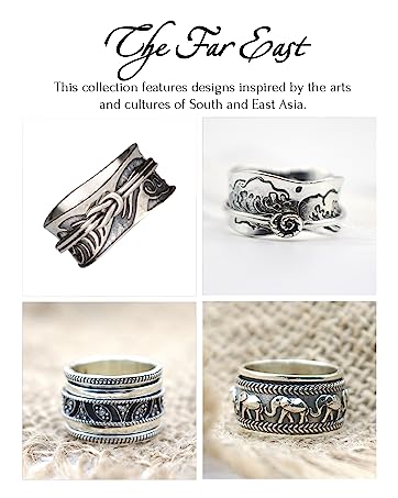 energy stone sterling silver meditation spinner rings