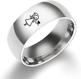 YAHOYA 8mm niño Chica Anillos de Pareja Plata Negra joyería de Acero Inoxidable para Mujeres Hombres proponer joyería de Matrimonio Anillos de Compromiso