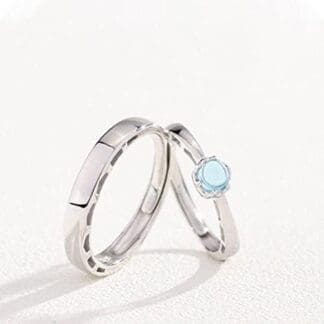 MingXinJia Anillo de Dedo Abierto de Plata Esterlina S925 Anillo de Plata Esterlina para Hombres Y Mujeresanillos de Pareja Geométricos Regalos para Amanteanillo, Apertura regulable