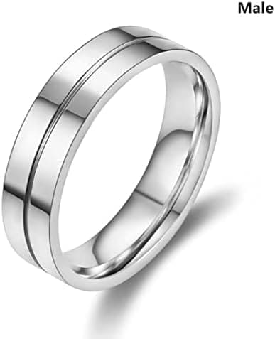 YAHOYA Anillos de Pareja de Moda para los Amantes Anillos de Compromiso de Alianza de Boda Ajustables Regalo Anillos Simples de Acero Inoxidable - Imagen 6