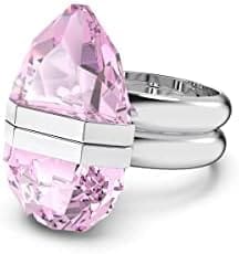 SWAROVSKI Lucent Crystal Ring Jewelry Collection, acabado en tono rodio, cristales rosados