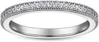 KnSam Anillo de mujer, anillo de compromiso para mujer, anillo de compromiso, anillo de boda de plata para mujer con circonitas de plata estilo 1