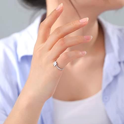 LIKGREAT Anillos de Trébol de Cuatro Hojas para Mujeres Niñas Anillos del Día de San Patricio Anillo de Trébol en Forma de Corazón Amuleto de la Buena Suerte Joyería de Acero Inoxidable - Imagen 7