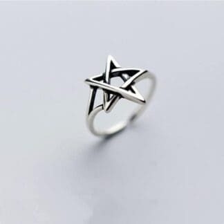CTEKU Tendencias Populares Hermosa joyería Minimalista Anillo de Acero Inoxidable para Mujer gótica Anillo estrella-Q0273