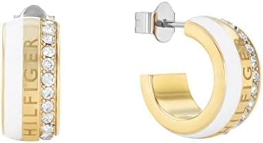 Tommy Hilfiger Jewelry Pendientes de aro para Mujer de Acero inoxidable con cristales - 2780624
