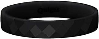 Quiges Diapositiva de apilamiento – acero inoxidable en anillo 4 mm Altura cerámica negro (Differen Anillo tamaños)