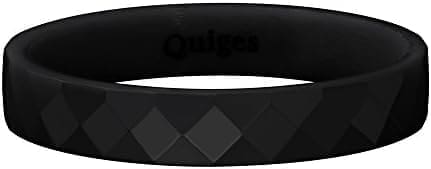 Quiges Diapositiva de apilamiento – acero inoxidable en anillo 4 mm Altura cerámica negro (Differen Anillo tamaños)