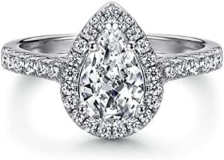 Aotiwe Anillos de Compromiso Mujer Plata, Set Joyas Mujer Simple Elegante Plata esterlina para Día de San valentín