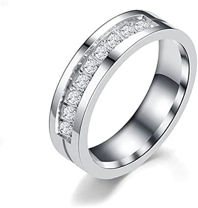 YAHOYA Anillos de Pareja de Moda para los Amantes Anillos de Compromiso de Alianza de Boda Ajustables Regalo Anillos Simples de Acero Inoxidable
