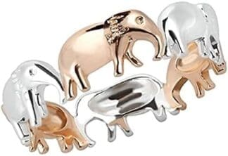Aotiwe Anillos de Dedo Medio para Mujer, Regalos de Joyería para Mujeres Anillo de Costura de Elefante Plateado