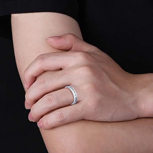 CPSLOVE Anillo de plata de ley 925 para pareja, anillos de boda, incrustaciones circón"forever love", tamaño ajustable, Anillo de compromiso - Imagen 5