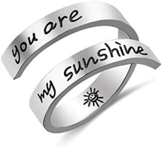 Anillos Ajustables,Dikkar Anillo Inspirador,Kucheed Joyas Grabadas Soy Suficiente,Anillo Espiral de Acero Inoxidable con Espiral,Regalos de Aliento de Personalidad para Niñas Niños