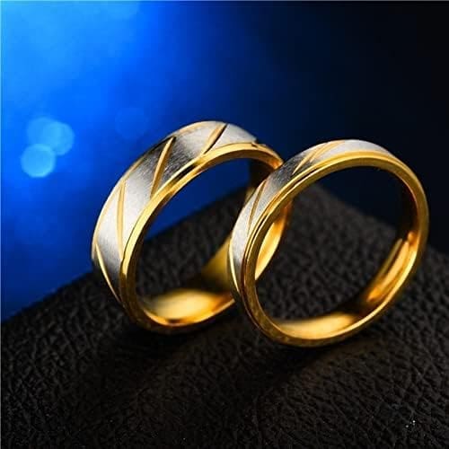 CHENSS Anillo de Pareja de Acero de Titanio Patrón de Onda de Oro Anillo Infinito de Boda Hombres y Mujeres Regalo de joyería de Compromiso - Imagen 7