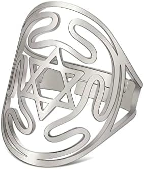 kkjoy Anillo de Pavo Real Anillos Calados de Acero Inoxidable con Doble Pavo Real Ajustable para Mujeres Niñas