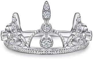 Banemi Anillos de Compromiso Mujer, Tous Anillo Plata de Circón Corona Regalo para El Anillo de Tu Pareja Talla 9,5-22