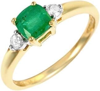 Bague - 145R0102-15 - Anillo de mujer de oro amarillo (9k) con esmeraldas y diamantes