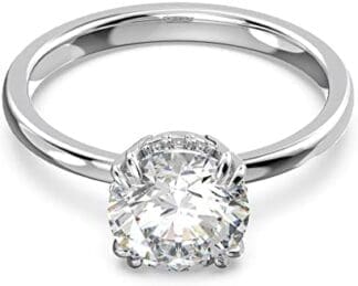 Swarovski Anillo de cóctel Constella, Talla princesa, Blanco, Baño de rodio