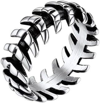 Richsteel Cola de Serpiente Anillos Ajustables Puede Poner Nombre, Tamaños 14.5-32.5 Anillos Vintage para Hombres Mujeres
