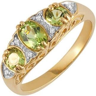 Bague - 181R0731-34 - Anillo de mujer de oro amarillo (9k) con diamantes y peridotos