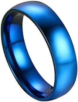 Beydodo Anillo Compromiso Pareja,Anillo Pareja Acero Inoxidable Pulido Redondo 6MM Plata/Negro Anillo Compromiso Pareja