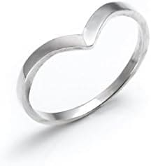 Silverly Mujer Anillo Sencillo Delgado en Plata de Ley .925 Cheurón