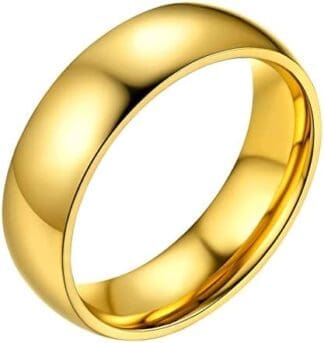 Bestyle Anillo Hombre Mujer Acero Inoxidable 2/4/6/8 mm Ancho, Anillo para Mujeres Hombres Simple Color Plateado/Dorado/Negro, Anillo Pareja Unisex Compromiso Boda Aniversario Tamaño 14,5-27,5