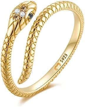 Anillos de mujer en plata de ley formado por una serpiente. Anillo plata mujer con acabado plateado o dorado. Joyería mujer ideal para parejas, regalo para madres, amigas... Anillos para parejas