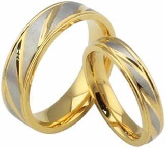 HIJONES Joyería Mujeres Hombres Acero Inoxidable 18K Multicolor Plateado Anillo Promesa Cruzada