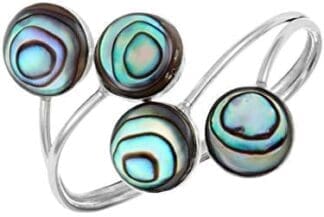 81stgeneration Concha de Abulón Paua 1.6 mm Anillo Espiral de Mujer en Plata de Ley .925