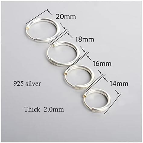 Gyj&mmm Pendientes Pendientes for Mujeres Hombres más Gruesos Que los Pendientes de círculo Redondo Normales Aros Aros Anillos de Oreja Joyas Pendientes para Mujer (Metal Color : 16mm) - Imagen 4