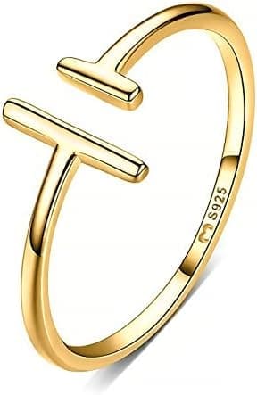 Anillos de mujer en plata de ley abierto de estilo minimalista. Anillo plata mujer con acabado plateado o dorado. Joyería mujer ideal para parejas, regalo para madres, amigas... Anillos para parejas