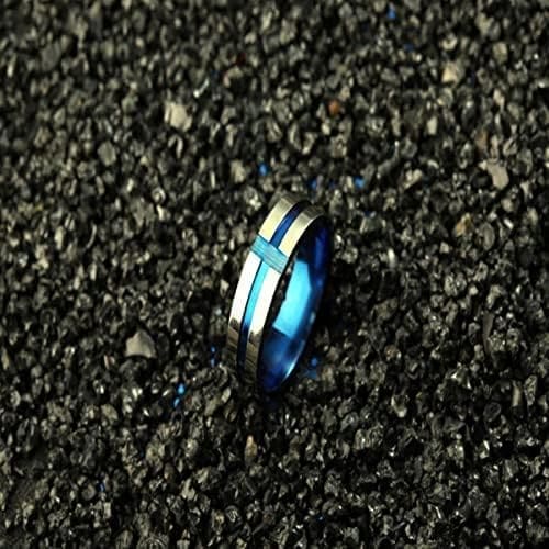 YAHOYA Cruz templaria Anillo Azul de Acero Inoxidable Boda Hombres Anillos de Moda cúbicos para Hombres joyería Cruz Anillo absoluto de Oro - Imagen 5