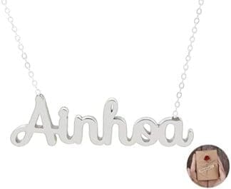 Only faith Collar para mujer con nombre personalizado Acero inoxidable con caja de regalo original Cadena colgante joya personalizada especial para amigas, novios