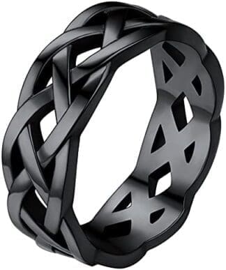 FaithHeart Nudo Celta Anillo Irlandés para Hombre Anillo Banda Acero Inoxidable 316L Joyería Religiosa de Protección para Familias Anillos Simples Minimalistas de Moda