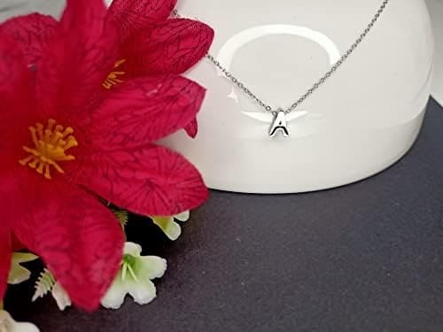 Collar para mujer con letra inicial con Hermosa caja de regalo. Acero inoxidable Colgantes con letras bisutería barata sobre con mensaje original Amigos Novios - Imagen 2