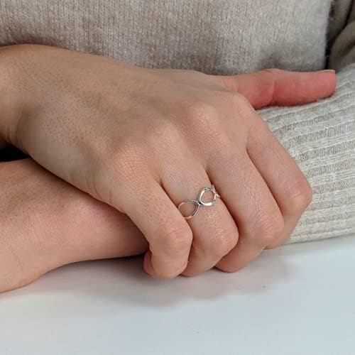 81stgeneration Anillo Banda de Circulos Abiertos Mujer Plata de Ley Esterlina .925 - Imagen 4