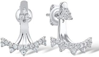 AdronQ Pendientes De Clip Aros Pendientes De Mujer Pendientes De Plata 925 con Piedra   Cubic Zirconia Joyas