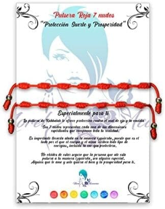 Norel Accesorios – Pulsera 7 Nudos Roja – Pulsera mal de ojo, Pulsera Ojo Turco, Amuleto Suerte y Prosperidad, Pulsera Hilo rojo del destino, Pulsera 7 Nudos Roja Original, Hechas a mano.